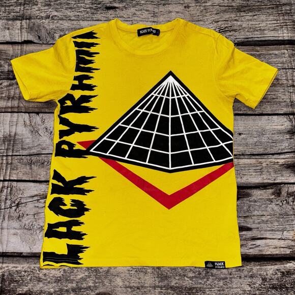 Black Pyramid Chris Brown Yellow Graphic T Shirt Mens Size Small - Picture 1 of 5